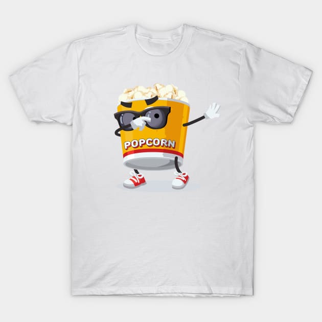 Dabbing cartoon filled yellow popcorn bucket T-Shirt by VizRad